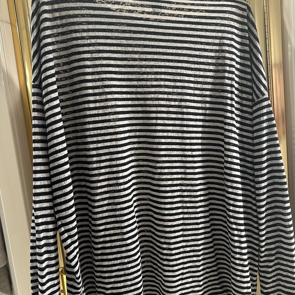 All Saints Monochrome Striped Long Sleeve Tee